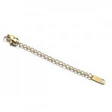 Stainless steel extension chain with lobster clasp and label Gold